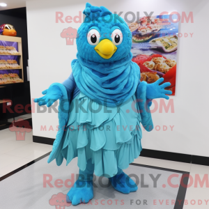 Cyan Fried Chicken mascot...