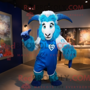 Blue Goat mascot costume...