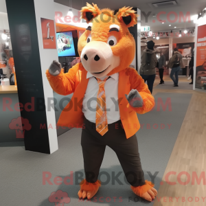 Orange Wild Boar mascot...