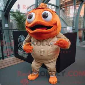 Orange Piranha mascot...