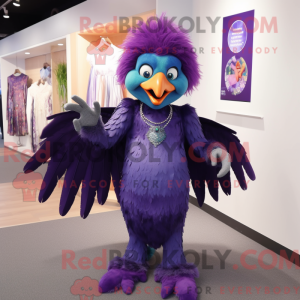 Lilla Harpy maskot kostume...