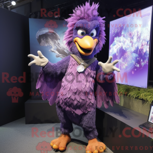 Purple Harpy mascot costume...