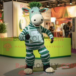 Grøn Quagga maskot kostume...