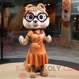 Tan Weasel maskot kostume...