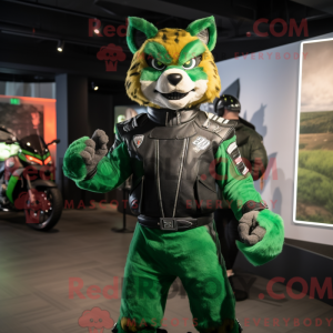Grøn Bobcat maskot kostume...