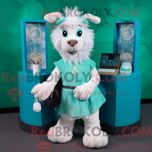 Cyan Angora Goat maskot...