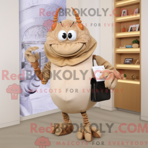 Beige eremitkrabbe maskot...