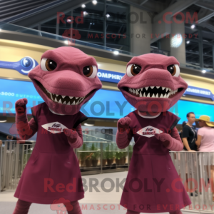 Maroon Deinonychus maskot...