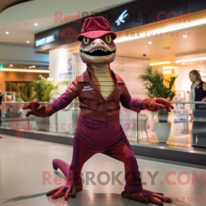 Maroon Deinonychus maskot...