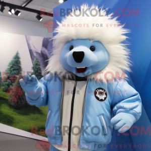 Sky Blue Porcupine mascot...