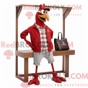 Red Rooster-mascottekostuum...