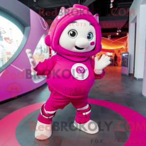 Magenta astronaut maskot...