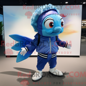 Blue Betta Fish mascot...