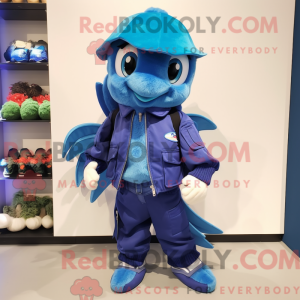 Blue Betta Fish mascot...