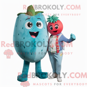 Teal Strawberry Maskottchen...