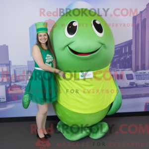 Lime Green Whale mascot...
