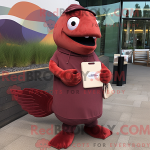 Maroon Salmon mascot...