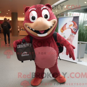 Maroon laks maskot drakt...