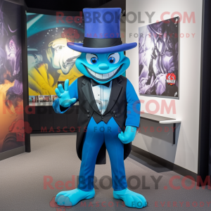 Cyan Demon maskot drakt...