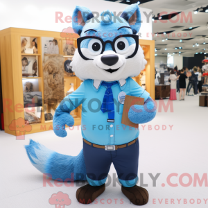 Sky Blue Marten maskot...