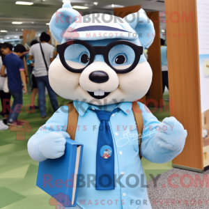 Sky Blue Marten mascot...