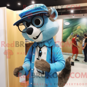 Sky Blue Marten maskot...