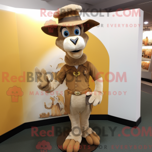 Tan Goat mascot costume...