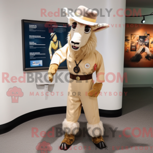 Tan Goat mascot costume...