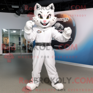 White Bobcat mascot costume...
