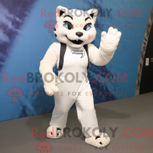 White Bobcat mascot costume...