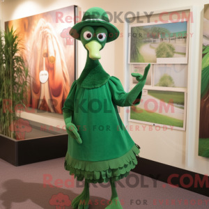 Green Emu mascot costume...