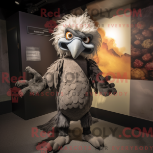 Grå Harpy maskot kostume...