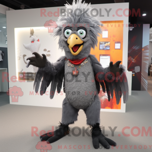 Grå Harpy maskot kostume...