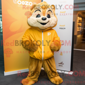 Gold Marmot mascot costume...