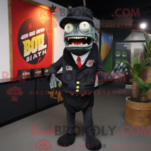 Sort Zombie maskot kostume...