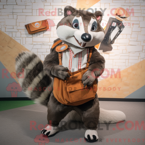 Brown Badger mascot costume...