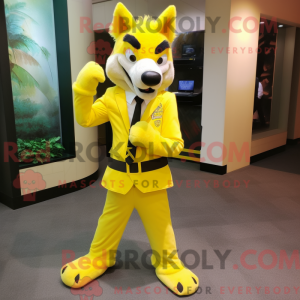 Lemon Yellow Wolf mascot...