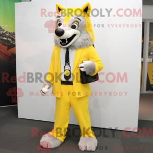 Lemon Yellow Wolf mascot...