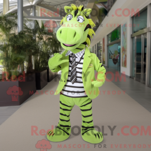 Lime Green Zebra mascot...