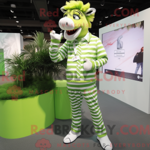 Lime Green Zebra mascot...