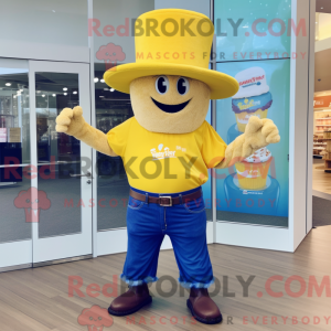 Gold Cupcake mascot costume...
