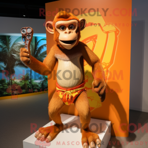 Orange Monkey Maskottchen...