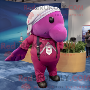 Magenta Narwhal mascot...