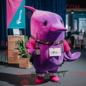 Magenta Narwhal mascot...