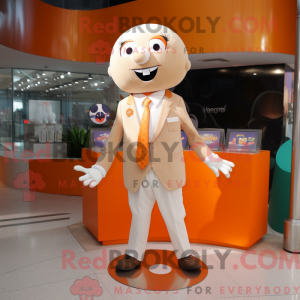 Beige Orange maskot kostume...