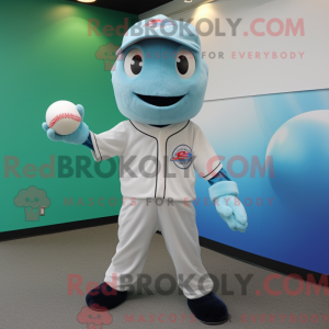 Cyan Baseball Ball mascot...
