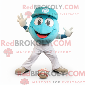 Cyan Baseball Ball mascot...