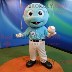 Cyan Baseball Ball maskot...