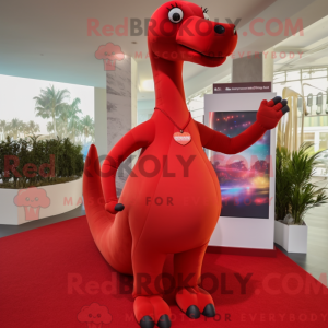 Red Brachiosaurus mascot...