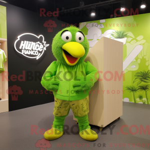 Lime Green Kiwi mascot...